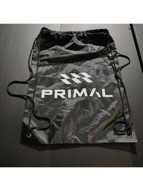 PRIMAL Tote Drawstring Bag with an Outside Zipper Pocket Great Bag ! Nylon Black